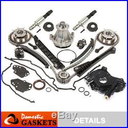 04-08 Ford 5.4L Timing Chain Kit HP-Oil Pump Water+Cam Phasers+Gaskets+Solenoid