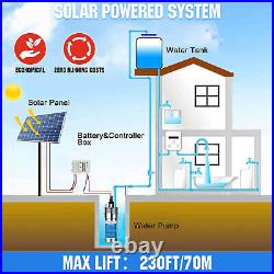 200W Solar Well Pump Kit Submersible Stainless 12V Solar Water Pump & Battery