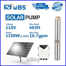 3 DC Deep Bore Well Solar Water Pump 110V 1.5HP Submersible MPPT Controller Kit