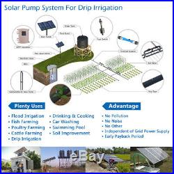 4 DC Deep Bore Well Solar Water Pump 110V 2HP Submersible MPPT Controller Kit