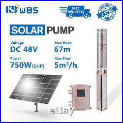 4 DC Deep Well Solar Water Pump 48V 750W Submersible MPPT Controller Kit Bore