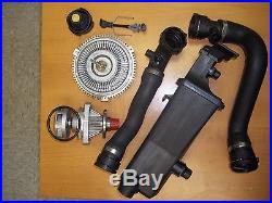 Bmw E46 Water Pump Fan Clutch Coolant Tank Upper Lower Radiator Hose kit set