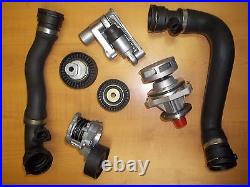 Bmw E46 Water Pump Upper Lower Radiator Hose Tensioner Pulley kit set