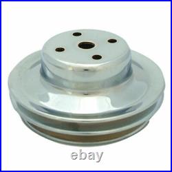 CHROME BB Chevy Steel Pulley Power Steering 396 427 454 BBC LWP KIT NEW