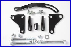 Complete SB Chevy 327 350 Black Steel V-Belt 2 Groove Long Water Pump Pulley Kit