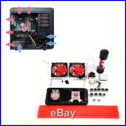 DIY Water Cooling Kit 240mm Radiator Reservoir Pump CPU GPU Block 6x Hard Tubes