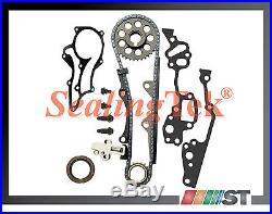 Fit 85-95 Toyota 22R 22RE Timing Chain Kit STEEL GUIDE with Cover Oil Water Pump