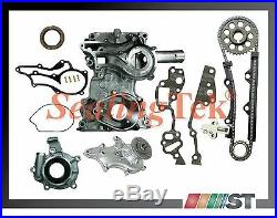Fit 85-95 Toyota 22R 22RE Timing Chain Kit with Cover + Oil Water Pump combo set