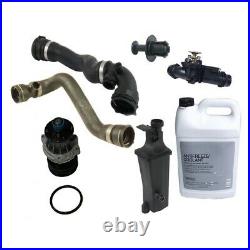 For BMW E46 Water Pump Thermostat Recovery Tank Hoses Cooling Overhaul Kit