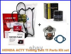 For HONDA ACTY Timing Belt 11 Parts Kit HA3 HA4 Water Pump Gasket Alt Thermostat