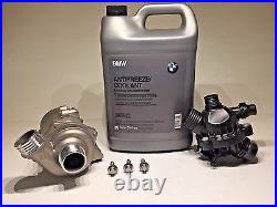 Genuine Engine Cooling Electric Water Pump+Bolt kit+Thermostat+Coolant For BMW