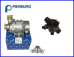 Pierburg Electric Engine Water Pump, OEM Thermostat & 3-Bolt kit BMW