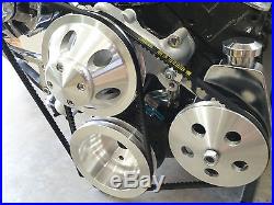 SB Chevy Complete LWP Aluminum Pulley Kit With Alternator Power Steering Pump 350
