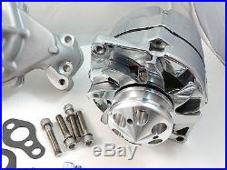 SB Chevy SBC Complete LWP Long Water Pump Aluminum Pulley Kit With Alternator Set