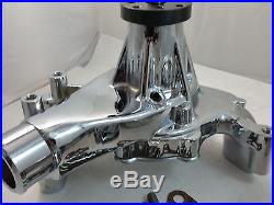 SB Chevy SBC Polished Aluminum HV Long Water Pump & Pulley Kit LWP 283 327 350