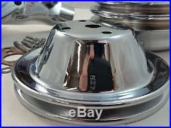 SB Chevy SBC Polished Aluminum HV Long Water Pump & Pulley Kit LWP 283 327 350