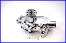 SB Chevy Water Pump Short SBC 350 V8 High Volume CHROME Pulley Kit 2 Grooves