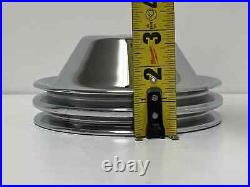 SB Chevy Water Pump Short SBC 350 V8 High Volume CHROME Pulley Kit 2 Grooves