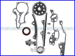 TOYOTA 2.4L 22RE 22R TIMING COVER CHAIN KIT(2 Heavy Duty Rails)+OIL WATER PUMP