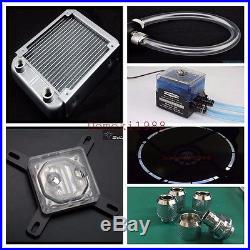 Water Cooling 120mm Radiator Pump Fan Block Complete Kit For Intel 115X silver