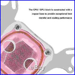 Water Cooling Kit 240 Radiator CPU GPU Block Pump Reservoir Tubing Fan Heatsink