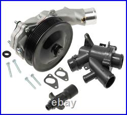 Water Pump with Bolts Gaskets Connector + Thermostat Kit Jaguar Land Rover V8 5.0L