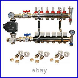 Water Underfloor Heating Kit Manifolds 2 To 8 Ports A Rated Grundfos Pump Pack